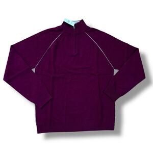 NWT Naadam Men’s Size XXL Burgundy Wool Cashmere 1/4 Zip Sweatshirt Sweater $279